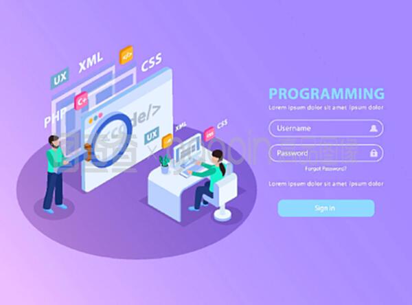 網(wǎng)頁開發(fā)中的等距設計 登錄界面中的圖像與字段應用